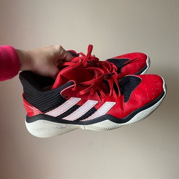 Adidas James Harden Stepback Red Black Basketball Shoes - Picture 1 of 6
